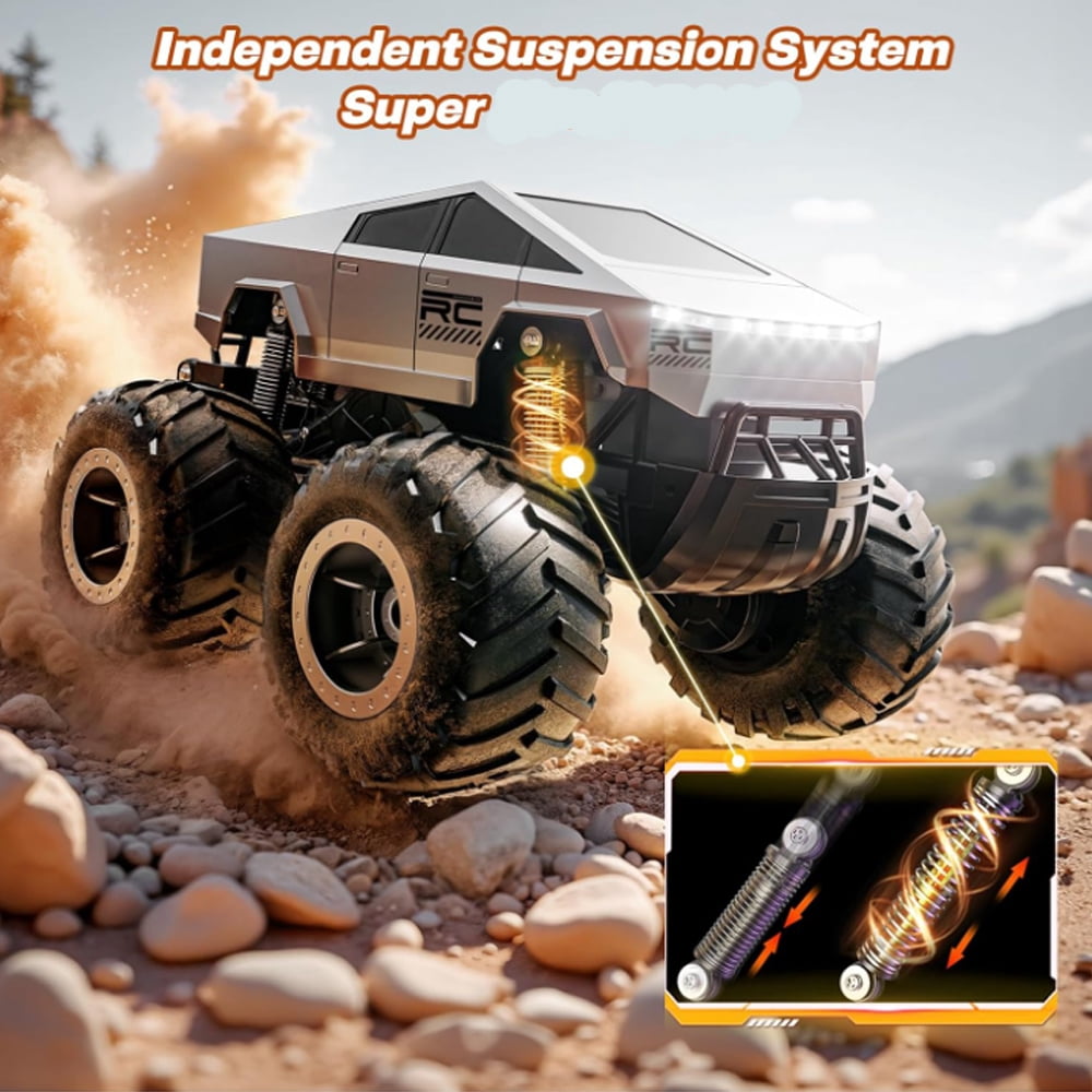 1:16 Scale RC Car,All Terrain Monster Truck Toy,2.4GHz 4WD Waterproof Off-Road Pick-up Remote Control Cars, for Kids Boys/Girls Age 3+