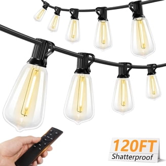 Nordic Hygge LED Outdoor String Lights 100FT Patio Lights with 52