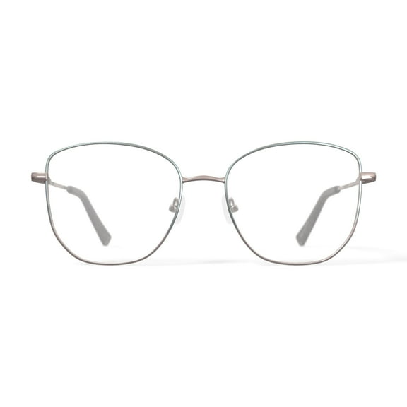 Keo Women’s Kapri Rectangular Prescription Eyeglasses with Case, Green/Silver