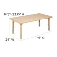 thumbnail image 5 of BizChair Kids Adjustable Rectangular Plastic Activity Table, Natural, 5 of 11