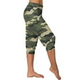 thumbnail image 5 of successthop High Waisted Capri Leggings Gym Plus Size Bottoms with Pockets Yoga Camouflage Lightweight Sport Pants Green, 5 of 6