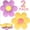 Yellow+Purple, variant on 2 Pack Flower Pillows, 16 in Cute and Comfortable Floor Cushions Soft Fun Plant Throw Pillows Preppy Aesthetic Room Decor for Couch Sofa Chair