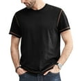 thumbnail image 1 of Besolor Summer Shirts for Men Round Neck Short Sleeve Basic Tops Casual Solid Color Sport Blouse Tees, 1 of 5