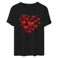 thumbnail image 5 of VKOYWKM Valentines Day Heart T-Shirts for Women Love Heart Print Tees Short Sleeve Casual Crew Neck Love Heart T-Shirts Happy Valentines Day Shirts, 5 of 7