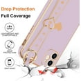 thumbnail image 5 of iPhone 11 Cute Love-Heart Case with Wristband, Bling Silicone Bumper, Camera Lens Protection - Purple (6.1"), 5 of 13