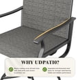 thumbnail image 4 of UDPATIO 9-Piece Outdoor Dining Set with High-Back Swivel Chairs & Iron Square Table for 8-Person, Black & Dark Grey, 4 of 8
