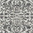 thumbnail image 4 of 8' Gray Round Floral Power Loom Area Rug With Fringe, 4 of 4