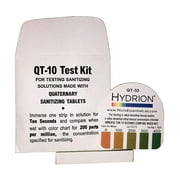 Steramine Quat Test Strips for Food Service, 30 x QT-10, Test Strips to Measure 0-400 ppm, For Testing Sanitizing Solutions Made with Steramine Quaternary Tablets, Hydrion QT-10E, 2 x Envelopes