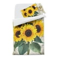 thumbnail image 2 of Sunflowers on Vintage Paper Duvet Cover and Pillowcase Set for Single Bedding, Bedroom Accessories for Kids Teens, 2 of 5