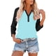 thumbnail image 2 of Camisa de manga larga,Camiseta raglán con cuello en V para mujer, manga 3/4, blusa informal de cuello redondo para estar en casa, sopatenor, 2 of 9