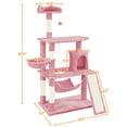 thumbnail image 6 of Yaheetech 63.5″ H Cat Tree with Basket Hammock Scratching Post for Indoor Cats, Pink, 6 of 11