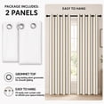thumbnail image 2 of Bedliving Outdoor Curtains for Patio Waterproof, Khaki White Stripe Grommet Curtains, Outside Drapes for Porch Gazebo Pergola Cabana, 2 Panels, 54" x 95", 2 of 8
