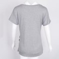 thumbnail image 4 of Camiseta de manga corta de verano para mujer, blusa con cuello , blusas sueltas informales para mujer S Baoblaze  Camiseta de algodón para mujer, 4 of 5