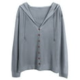 thumbnail image 5 of FRSASU Womens Casual Lightweight Long Sleeve Cardigan Soft Open Front Button Solid Color Knitted Coat Tops Light Blue, 5 of 6