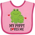 thumbnail image 3 of Inktastic My Poppy Loves Me Grandson Frog Boys Baby Bib, 3 of 4