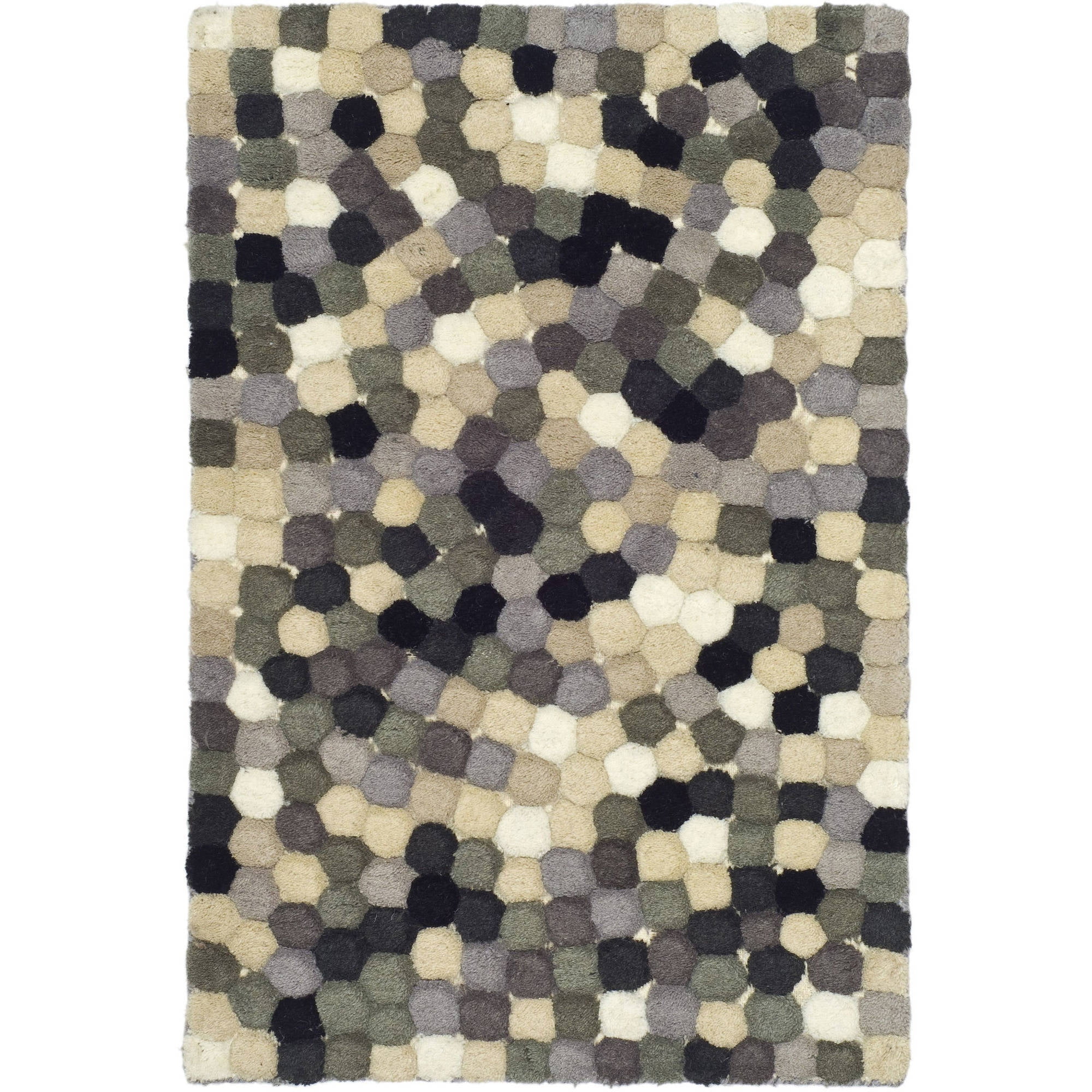 SAFAVIEH Soho Pixels Geometric Dotted Wool Area Rug, Ivory/Grey, 2' x 3