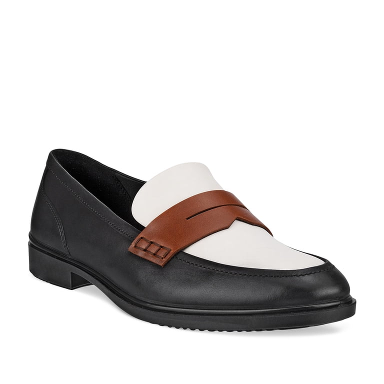 ecco dress classic Women's 15 Loafer in Black/Limestone/Cognac, 42 EU Indoor