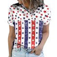 thumbnail image 2 of SDJMa Women's Classic-Fit 100% Cotton Short-Sleeve T-Shirt Women's Summer Round Neck Independence Day Printed T-Shirts Casual Short Sleeve Blouse Tops, 2 of 5