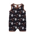 thumbnail image 1 of Gibobby Mono Ajustado de Verano Mono sin mangas de verano para niños y niñas, estampado de , prendas de vestir para niños, ropa de moda(Negro， 0-3 Meses), 1 of 5