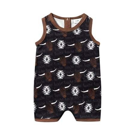 

ZRBYWB Toddler Boys Girls Romper Summer Sleeveless Jumpsuit Cow Print Outwear For Children Clothes Fashion Cute Summer Clothes