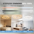 thumbnail image 6 of EDX Low-Profile Ceiling Fan with Light & Remote, Bluetooth App Control, Reversible Motor, Dimmable LED 3000K-6500K, Memory Function, 1-6H Timer, Quiet 44dB Flush Mount Fan, 6 of 10