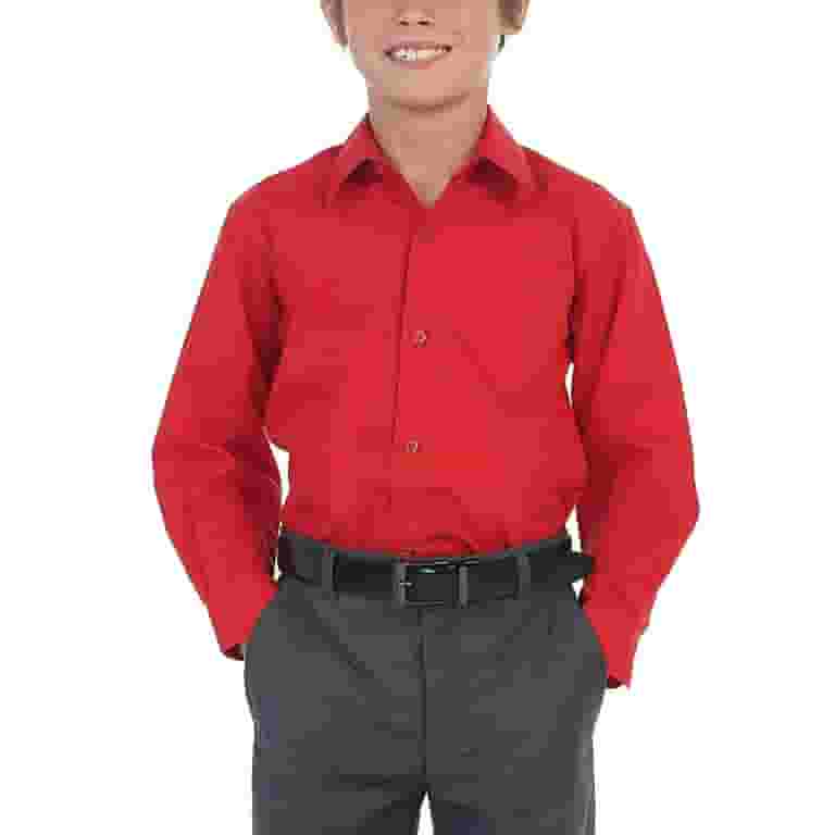 Boy's Classic Fit Long Sleeve Casual Button Down Toddler Kids