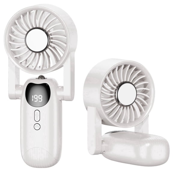 Sourcingbay Portable Handheld Cooling Fan 5-Speed Foldable Led Light 4000mAh Usb-C Rechargeable for Travel Work