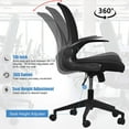 thumbnail image 4 of IPKIG Foldable Office Chair - Home Office Desk Chairs with Flip-Up Arms and Foldable Backrest, Mesh Computer Chair Foldable Executive Office Chair (Black), 4 of 8