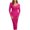 Hot Pink, variant on Women's Sweater Dress V Neck Knit Midi Bodycon Long Sleeve Ribbed Sweater Dresses for Casual and Formal Occasions Women Fall Fashion