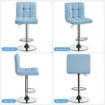thumbnail image 3 of Topeakmart Modern PU Leather Bar Stools with Tufted Backrest and Footrest, Set of 2, Blue, 3 of 7