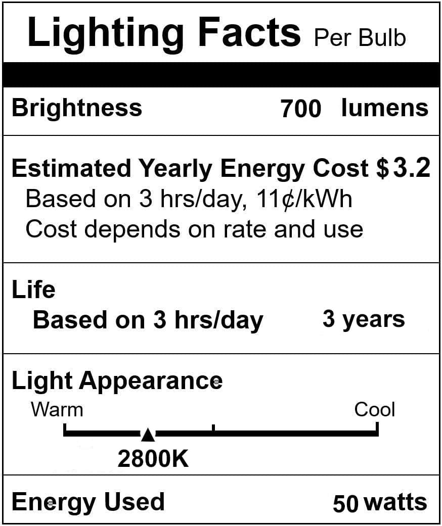 Txmasen PAR20 Halogen Bulb 50W Warm White 2800K Flood Light Light Bulbs, Dimmable, High Output, 6 Pack