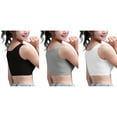 thumbnail image 3 of Matchstick Women Cotton Sports Bras Plus Size Wireless Bralette Top, 3-Pack, 3 of 5