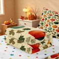 thumbnail image 5 of Homewish Vintage Fall Pumpkin Zipper Twin Comforter Sets with Fitted Sheet and 2 Pillowcases, Autumn Maple Leaf Zipper Bedding Set, Cream Mixed Hues, Polka Dots Reversible, 5 of 7