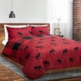 thumbnail image 1 of Safdie & Co. Quilt 3PC Set K Reversible Red Moose, 1 of 2