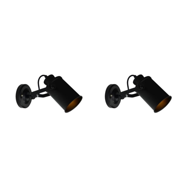 Advancent Lámpara de pared retro ajustable: el proceso de horneado del cuerpo de la lámpara resistente y resistente al desgaste está bien negro 2Conjunto