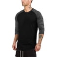 thumbnail image 1 of Coduop Men Raglan Baseball T-Shirt Summer 3/4 Raglan Sleeve Color Block Shirts M-2XL, 1 of 4