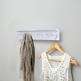 thumbnail image 2 of Danya B. 24" Traditional Wood Wall Mount Coat Rack Shelf with 5 Hooks - White, 2 of 7