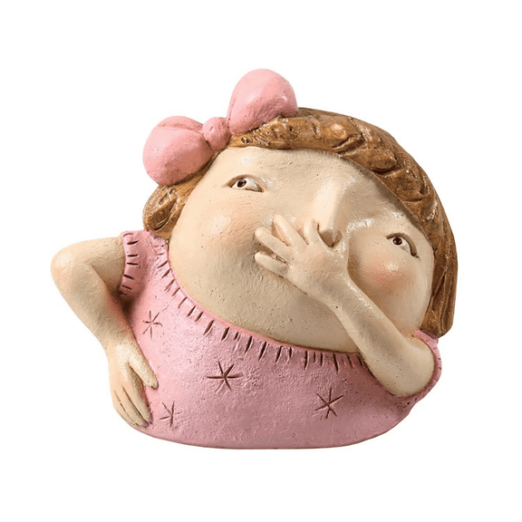 New Arrivals Girl Holding Nose Bathroom Statue, Funny Decor