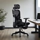 thumbnail image 2 of Silla Gaming Ergonómica Negra Malla - Apoyacabezas, Soporte Lumbar y Reclinación 180° Premium, 2 of 6