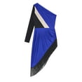 thumbnail image 6 of Haitryli Women Fringe Latin Dance Dress Irregular Hem Ballroom Tango Salsa Latin Dance Dress Royal Blue XXL, 6 of 7