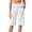 AI09-White, variant on Women'S Bermuda Shorts With Pockets Crossover Tummy Control Yoga Pants Comfy Summer Knee Length Athletic Casual Long Shorts White L