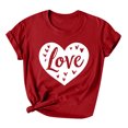 thumbnail image 3 of VKOYWKM Valentines Day T Shirts for Women Heart Graphic Tees Spring Short Sleeve T Shirts Romantic Valentine's Day Party Tshirts, 3 of 6