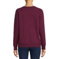 thumbnail image 3 of Time & Tru Women's Raglan Fleece Crewneck Sweatshirt, 3 of 5