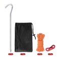 thumbnail image 3 of Camping Aluminio Tienda Estacas con Gancho 18,3 cm/7,2" Plata Tono 10 Piezas, con 4 Piezas Cordones/Ajustadores y 1Pz Almacenamiento Bolsa, 1 Juego, 3 of 7