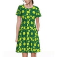 thumbnail image 1 of Balery Tennis Balls Vestidos sueltos de manga corta para mujer, vestidos de verano 2025, vestidos casuales de corte A con vuelo., 1 of 6