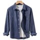 thumbnail image 2 of Blusa y camisa de manga larga con cuello vuelto para hombre, color liso, informal, a la moda, con bolsillos, solapa, manga larga, botones, cárdigan, abrigo, blusa de poliéster para hombre, 2 of 8