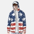 thumbnail image 2 of Balery USA Colors Stripes1 Sudadera ligera de manga larga con capucha y protección solar UPF 50+ para hombre y mujer, ideal para pesca y running-XX-Large, 2 of 7