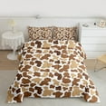 thumbnail image 2 of Manfei Milk Cow Print Full Size Comforter Sets,Kawaii Cattle Animal Bedding Comforter Set,Brown Beige Bedding Sets For Boys Kids,Super Cozy Room Decor Reversible,3pcs, 2 of 8
