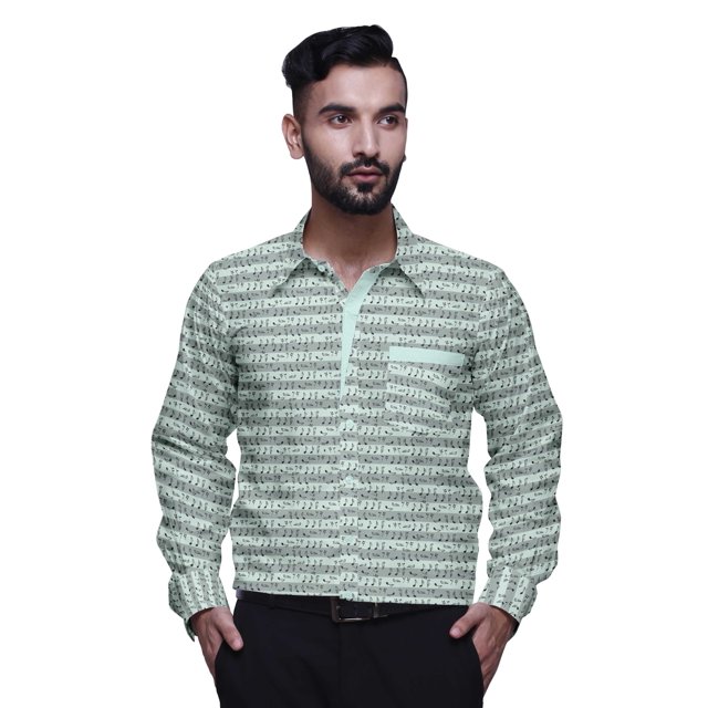 BESTMAN Casual PrintedShirtsFor Men Slim Fit Button Down Long SleeveShirt