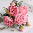 thumbnail image 2 of Luxtrada 3pcs 9 Heads Silk Peony Artificial Flowers Wedding Bouquet Home Party Outdoor Decor (Pink), 2 of 7